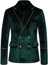 Load image into Gallery viewer, Men&#39;s Velvet Black Long Sleeve Blazer &amp; Pants 2pc Suit