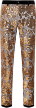 Load image into Gallery viewer, Men&#39;s Gray Floral Shiny Sequin Pants