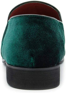 Men's Green Velvet Slip-On Dress Penny Loafer