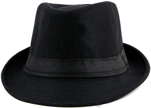 Men's Black Fedora Panama Jazz Hat
