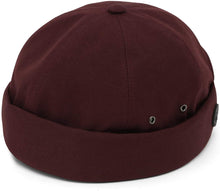Load image into Gallery viewer, Men&#39;s Wine Red Brimless Leather Strap Beanie Cap