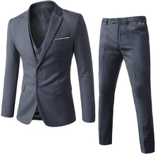 Load image into Gallery viewer, Luxury Grey 3pc Formal Men’s Suit