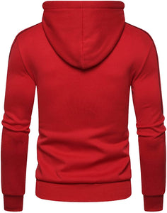 Casual Wine Red Full Zip Lightweight Hoodie Sweatshirts