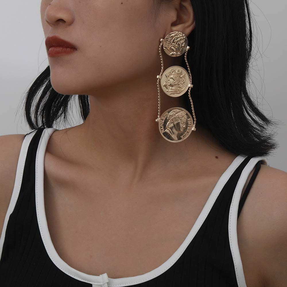 Bohemian Big Gold Coin Fashion Jewelry Earrings