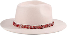 Load image into Gallery viewer, Cream Pink Firm Wool Panama Rancher Hat