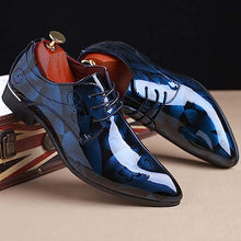 Load image into Gallery viewer, Men&#39;s Red Floral Patent Leather Oxford Dress Shoes