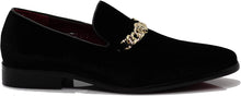 Load image into Gallery viewer, Vintage Chain Buckle Black Slip On Dress Loafers