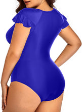 Load image into Gallery viewer, Royal Blue One Piece Tummy Control Plus Size Swimsuit