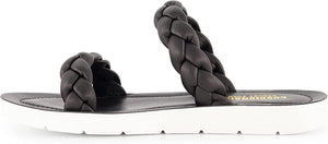 Cushionaire Black Island Braided Slide Sandal