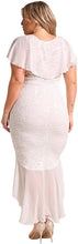 Load image into Gallery viewer, Plus Size Chiffon Lace White Ruffles High Low Dovetail Party Dress