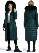 Load image into Gallery viewer, Hooded Bubble Green Faux Fur Collar Women&#39;s Puffer Jacket
