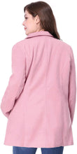 Load image into Gallery viewer, Plus Size Notched Lapel Pink Double Breasted Long Coat