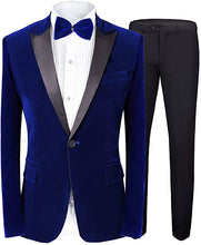 Load image into Gallery viewer, Men&#39;s Zanotti Blue 2pc Lapel One Button Suit and Pants Set