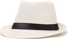 Load image into Gallery viewer, Men&#39;s Beige High Quality Fedora Hats, Pack of 3