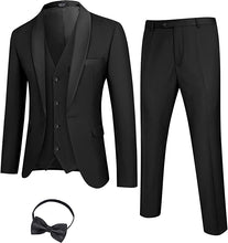 Load image into Gallery viewer, Men&#39;s Red Bow Tie Long Sleeve Blazer &amp; Pants 4pc Suit