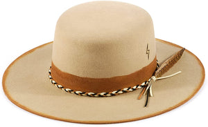 Elburg Milk Tea Camel Firm Wool Panama Rancher Hat