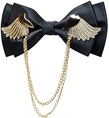 Cantebury Black Adjustable Metal Golden Wings Bowtie