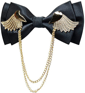 Cantebury Black Adjustable Metal Golden Wings Bowtie