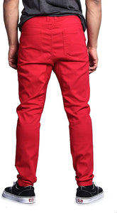 Classic Red Biker Twill Men's Jogger Pants