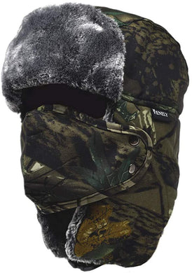 Camouflage Protective Face Masks and Winter Hat with Ear Flaps
