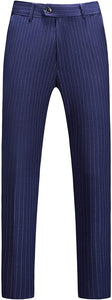 Men's Pinstripe Navy Charming 3pc Double Breasted Formal Suit