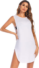 Load image into Gallery viewer, Tank Style White Sleeveless Bathing Suit Cover Up