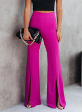 Load image into Gallery viewer, Chic Black High Waist Flare Slit Pants