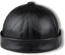 Load image into Gallery viewer, Shearling Sheepskin Black Winter Fur Beanie Hat