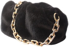 Load image into Gallery viewer, Cloud Shape Black Faux Fur Fuzzy Clutch Purses