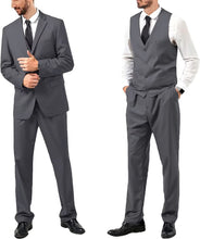 Load image into Gallery viewer, Men&#39;s Dark Grey Single Breasted 3pc Formal Dress Suit