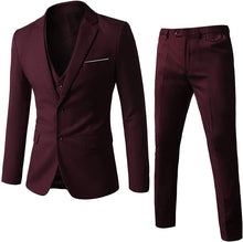 Load image into Gallery viewer, Luxury Burgundy Merlot Red 3pc Formal Men’s Suit