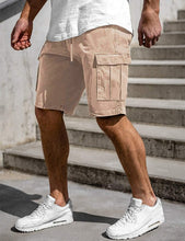 Load image into Gallery viewer, Classic Loose Fit Khaki Multi Pockets Men&#39;s Cargo Shorts