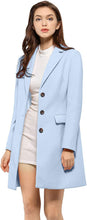 Load image into Gallery viewer, Women&#39;s Light Blue Single Breasted Outwear Winter Coat