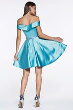 Load image into Gallery viewer, Lavender Beaded Off Shoulder Short Sleeve A Line Dress