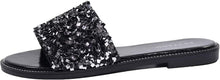 Load image into Gallery viewer, Black/Silver Rhinestone Sparkle Fashion Sandals