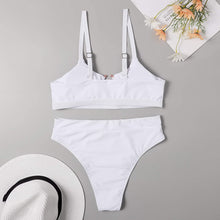 Load image into Gallery viewer, Brazilian White 2 Piece Swimsuits
