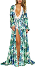 Load image into Gallery viewer, Summer White Chiffon Long Sleeve Maxi Swimsuit Cover Up