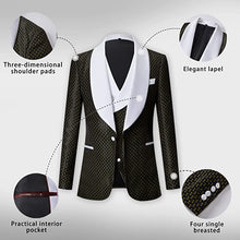 Load image into Gallery viewer, Men&#39;s Black Long Sleeve Blazer w/White Lapel &amp; Pants 2pc Suit