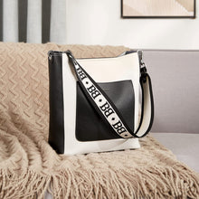 Load image into Gallery viewer, Genuine Leather Black-White Tote Purses Crossbody Bags