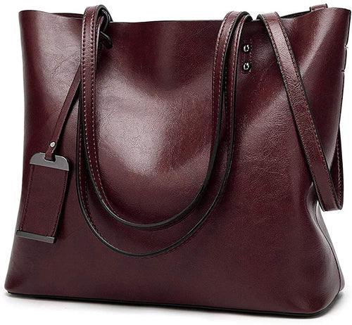 Messenger Tote Bag Wine Red Top Handle Satchel Handbags