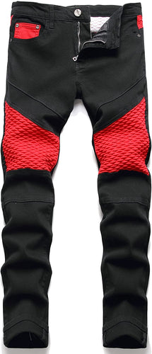 Regular Fit Black-Red Classic Pants