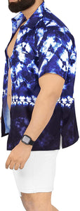 Starlight Royal Blue Short Sleeve Hawaiian Beach Men's Shirt