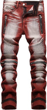 Load image into Gallery viewer, Unique Maroon Tie-Dye Men&#39;s Biker Pants