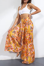 Load image into Gallery viewer, Bohemian Floral Yellow High Waist Women&#39;s Pants