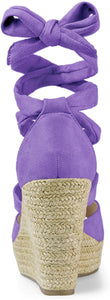 Relic Purple Lace Up Espadrilles Wedges Sandals
