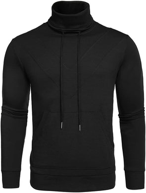 Black Turtleneck Long Sleeve Sweatshirt