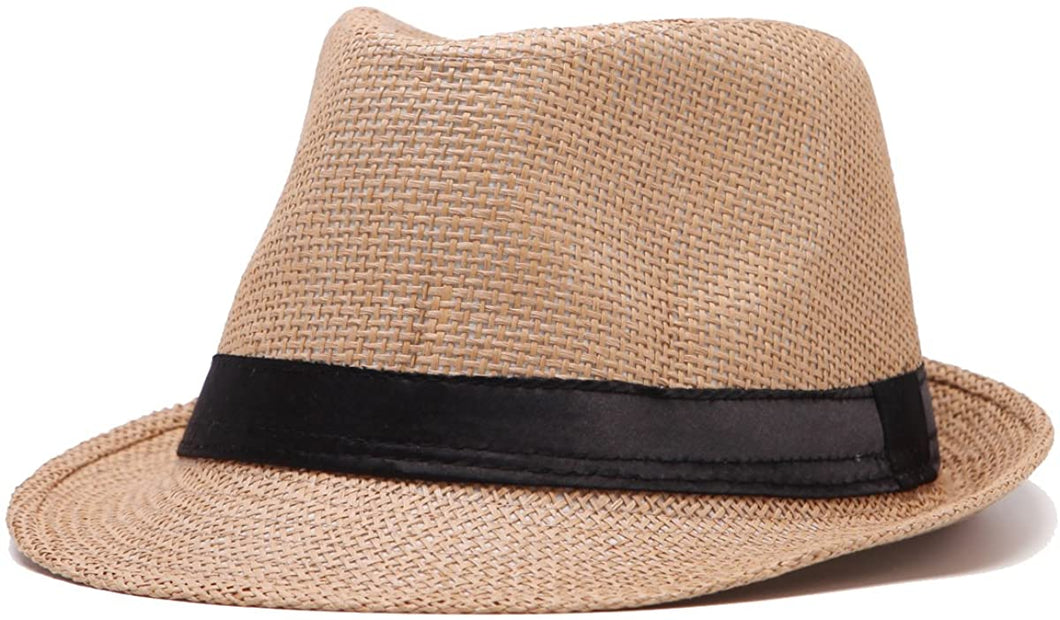 Men's Khaki High Quality Fedora Hats, Pack of 3