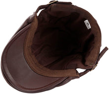 Load image into Gallery viewer, Men&#39;s Brown PU Leather Classic Newsboy Cap