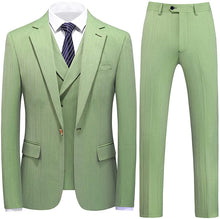 Load image into Gallery viewer, Men&#39;s Lime Green Long Sleeve One Button Tuxedo 3 Pc Suit