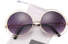 Load image into Gallery viewer, Grey Gradient Double Metal Wire Frame Oversized Round Sunglasses